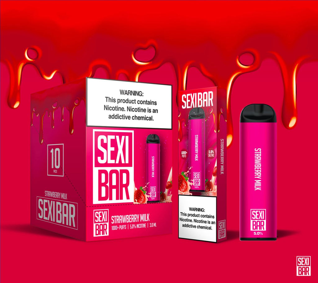 SEXIBAR - Strawberry Milk - Disposable Vape Bar - 1000 Puffs SEXIBAR - Strawberry Milk - Disposable Vape Bar - 1000 Puffs