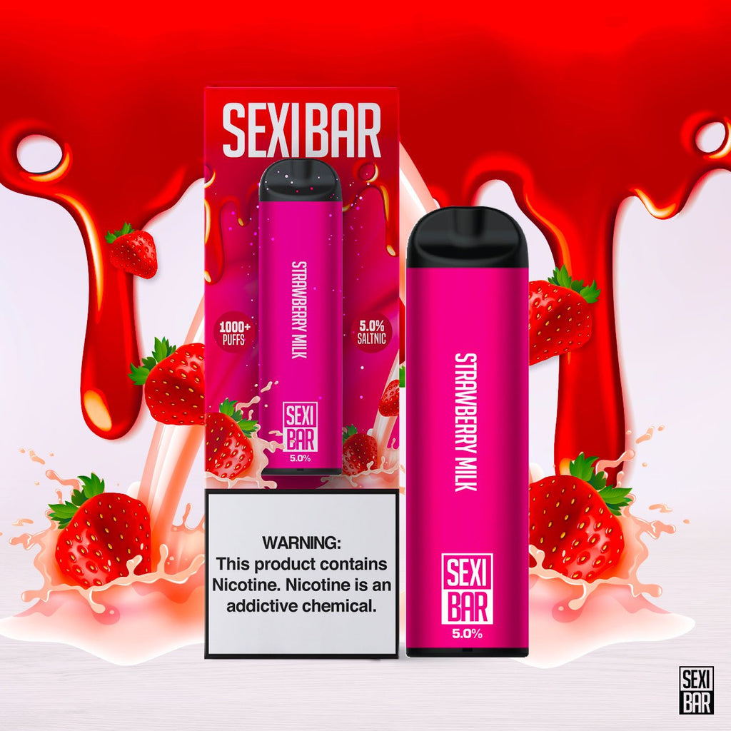 SEXIBAR - Strawberry Milk - Disposable Vape Bar - 1000 Puffs SEXIBAR - Strawberry Milk - Disposable Vape Bar - 1000 Puffs